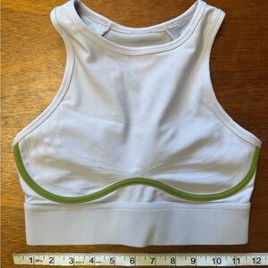 Fabletics XXS Women's Light Purple White and Green Sports Bra.